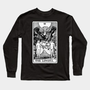 VI. The Lovers Tarot Card Black and white Long Sleeve T-Shirt